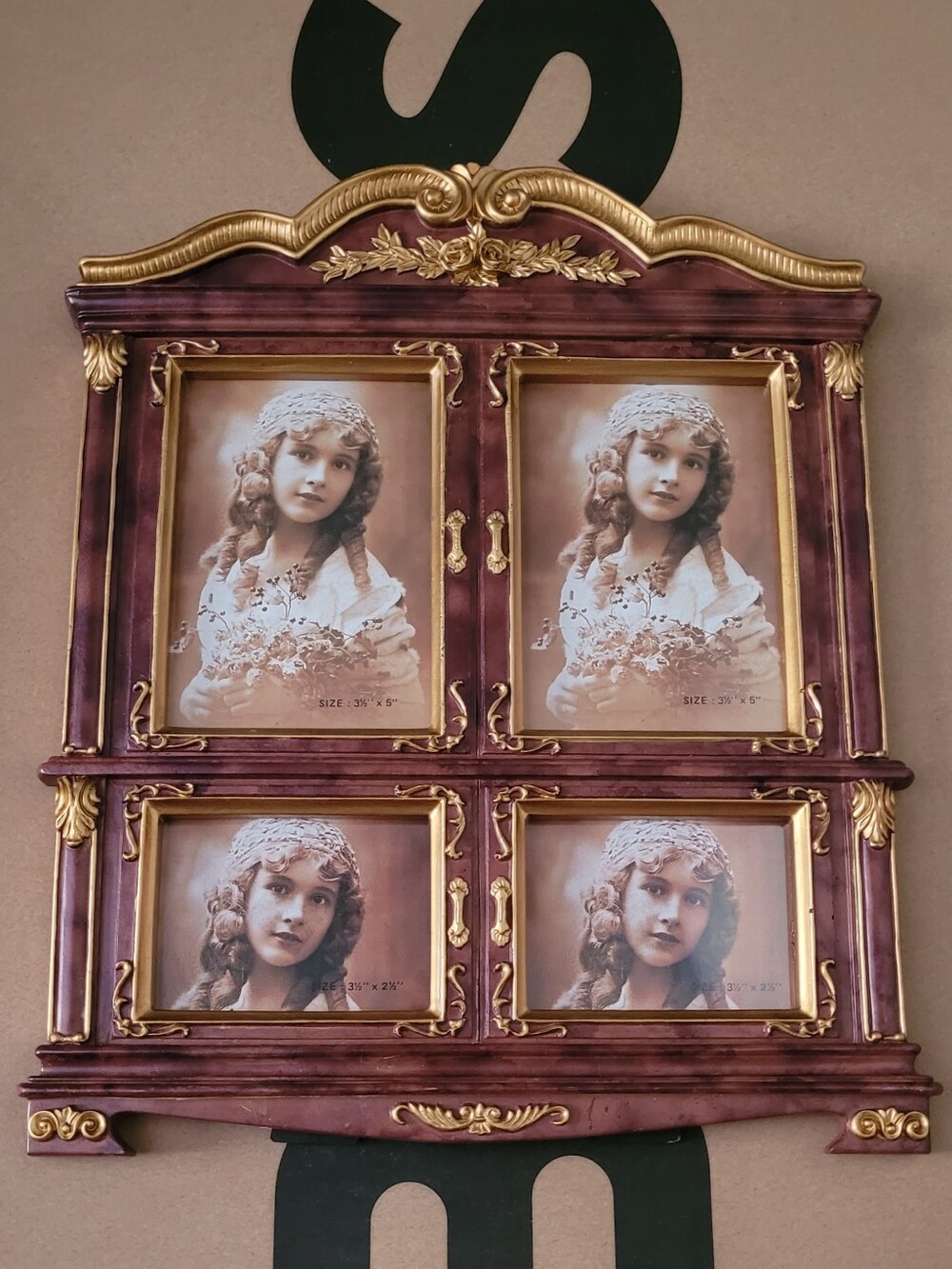 Vintage Victorian Gold Accent Multi-Frame Wall Décor - Brown and Gold
